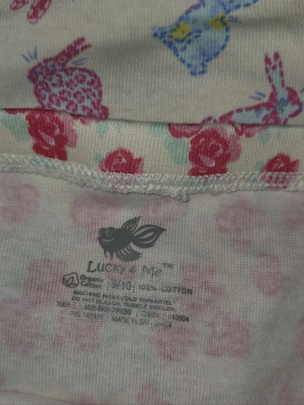 Lucky + Mr Girls' 7-Pack Bunny & Floral Briefs - Pink & Mint